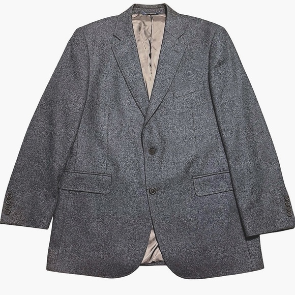 Brooks Brothers 1818 Madison Yorkshire Tweed Grey Cashmere Wool Sports Coat 43L